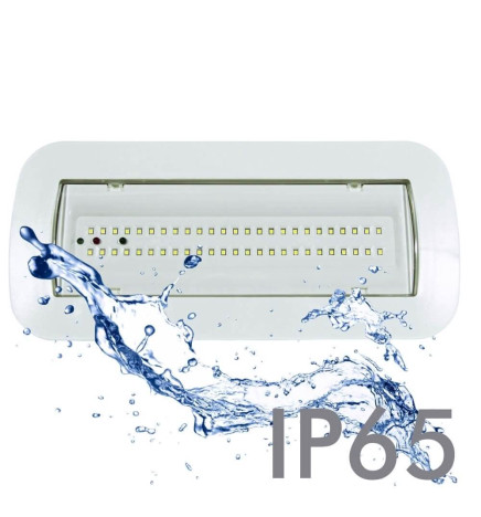 LED nødlys 4W + taksett + permanent lys alternativ - IP65