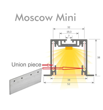 Aluminum joint plate - Linear luminaire -Munich Mini and Moscow Mini