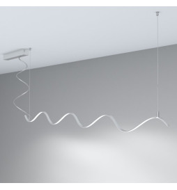 Lampada lineare Sospensione - MILANO SLIM ARGENTO CURVES - 0.5m - 1m - 1.5m - 2m - IP20