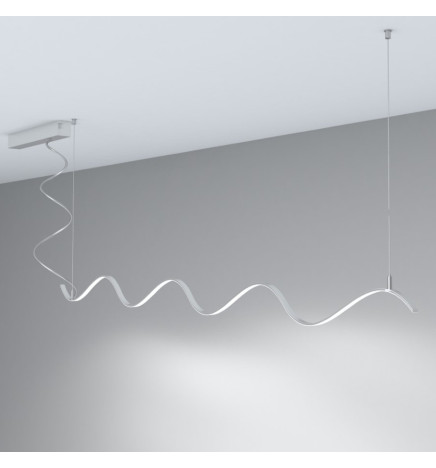 Lampada lineare Sospensione - MILANO SLIM ARGENTO CURVES - 0.5m - 1m - 1.5m - 2m - IP20