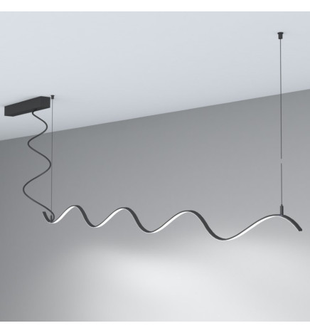 Linearlampe Pendelleuchte - MILANO SLIM SCHWARZ CURVES - 0,5 m - 1 m - 1,5 m - 2 m - IP20