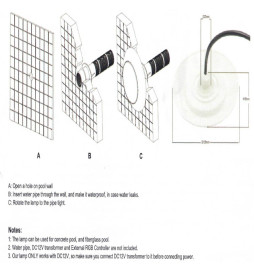 Lâmpada LED Subaquática DC12V - 12W - IP68