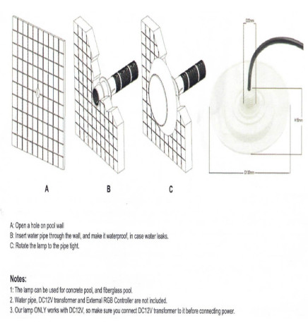 Lampadina a LED subacquea DC12V - 12W - IP68