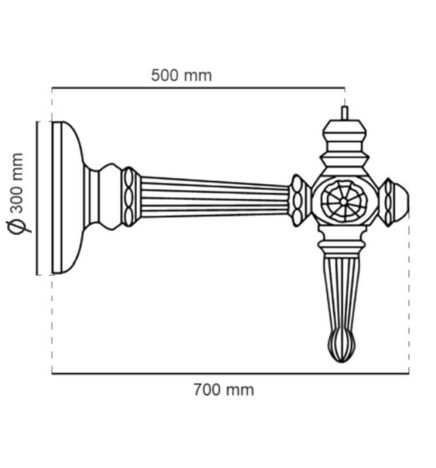 Stöd för LED-gatlykta Antorcha-aluminium. 70 cm