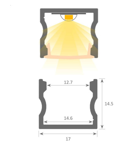 Plafoniera LED lineare - NEW YORK ARGENTO - 0.5m - 1m - 1.5m - 2m - IP54