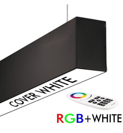 Lineær lampe LED RGB+WITE  - vedhæng - MÜNCHEN SLIM SORT - 0,5m - 1m - 1,5m - 2m - IP54