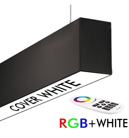Lampada lineare Sospensione LED RGB+WITE  - MONACO DI BAVIERA SLIM NERO - 0.5m - 1m - 1.5m - 2m - IP54