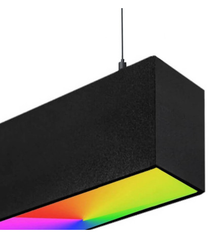 Lampada lineare Sospensione LED RGB - MONACO DI BAVIERA SLIM NERO - 0.5m - 1m - 1.5m - 2m - IP54
