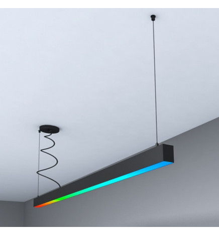 Lampada lineare Sospensione LED RGB - MONACO DI BAVIERA SLIM NERO - 0.5m - 1m - 1.5m - 2m - IP54