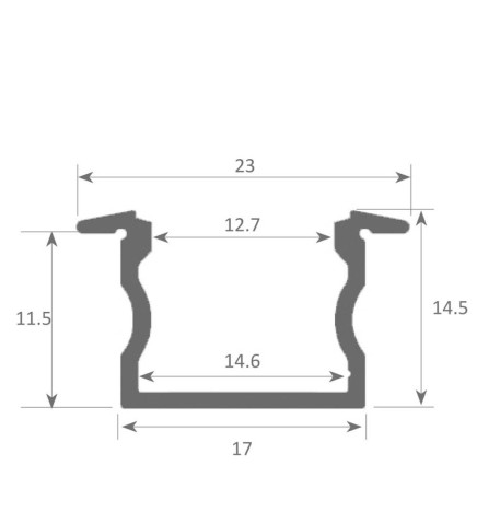 Integrated LED Linear Batten - Recessed - PHILADELPHIA - SILVER -24V- 0,5m - 1 m - 1,5m - 2m