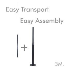 Søjle REKA - Sort - 3 meter - 4 meter