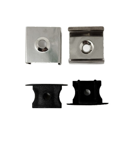 Aluminiumsprofil - Sort Hvid- 2 meter - Vinger - til LED