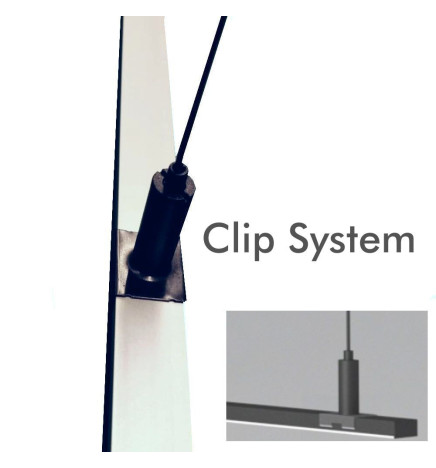 Lampada lineare Sospensione - MILANO SLIM ARGENTO - 0.5m - 1m - 1.5m - 2m - IP20