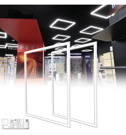 FIT LED-Panel 60x60 44W - Philips Certa - Hvit Lysramme - CCT