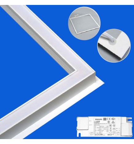 FIT LED-Panel 60x60 44W - Philips Certa - Hvit Lysramme - CCT