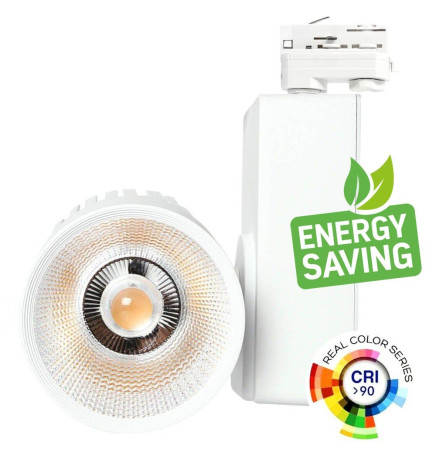 Spot LED 40W UPPSALA Blanc BRIDGELUX Chip rail Monophasé CRI +90