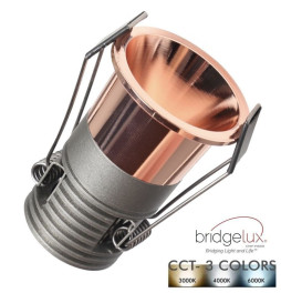 5W LED Downlight  Pearl Chrome Bridgelux Chip - 40° - UGR11- CCT