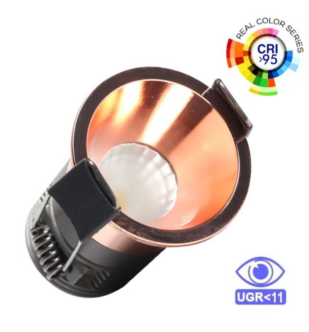 5W LED Downlight  Pearl Chrome Bridgelux Chip - 40° - UGR11- CCT