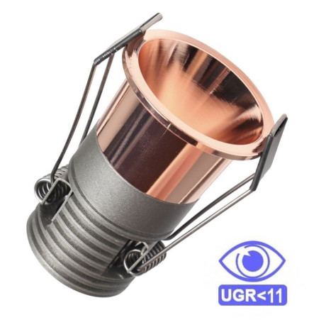 5W LED Downlight  Pearl Chrome Bridgelux Chip - 40° - UGR11- CCT
