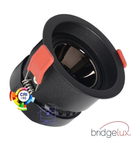 LED Downlight 12W Sort - Bridgelux Chip - UGR11 - CCT- CRI+92