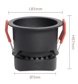 LED Downlight 12W Sort - Bridgelux Chip - UGR11 - CCT- CRI+92
