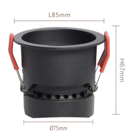 LED Downlight 12W Sort - Bridgelux Chip - UGR11 - CCT- CRI+92