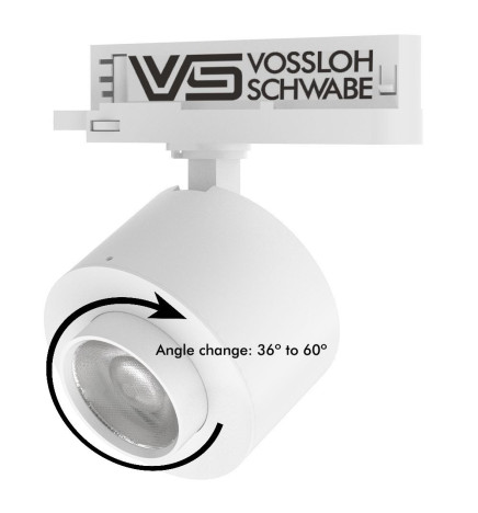 LED TrackLight 28W LEIPZIG - 3 Phase rails - VOSSLOH - Adjustable Optics 36º-60º