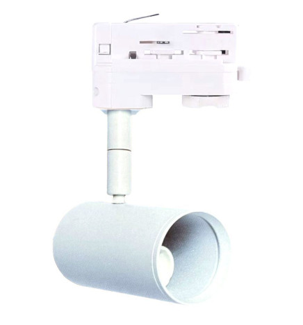WHITE Track Light for GU10 Lamp - THREE-PHASE