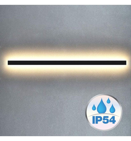 LED-Væglampe  -Lineær - WASHINGTON SORT - 0,5 m - 1 m - 1,5 m - 2 m - IP54