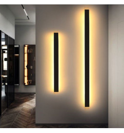 Applique LED lineare - WASHINGTON NERO - 0.5m - 1m - 1.5m - 2m - IP54