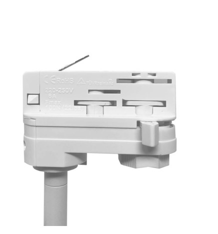 WHITE Track Light for GU10 Lamp - THREE-PHASE