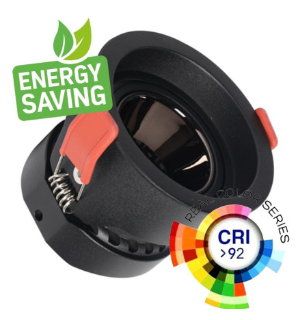 LED Downlight 12W Sort - Bridgelux Chip - UGR11 - CCT- CRI+92