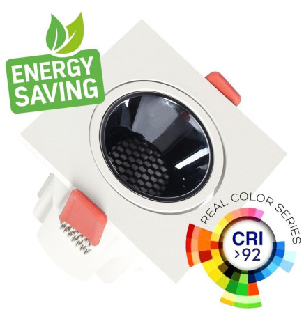12W LED Downlight Square White - Bridgelux Chip - UGR11- CCT- CRI+92