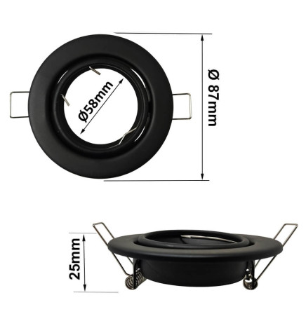 Alasvalorunko / Asennuskehys / Rengas - LED GU10 MR16 - Ø84mm - Aluminini
