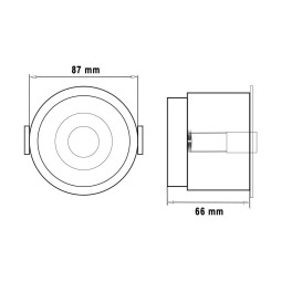 LED Downlight 12W Sort - Bridgelux Chip - UGR11 - CCT- CRI+92