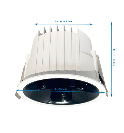 Downlight LED 40W Circulaire- Philips CertaDrive - CCT - UGR13 - IP65