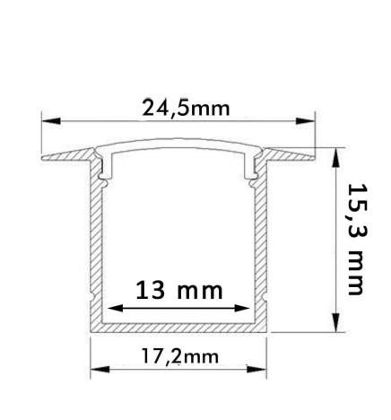 Aluminiumprofil  - Svart Vit - 2 meter - Vingar - för LED
