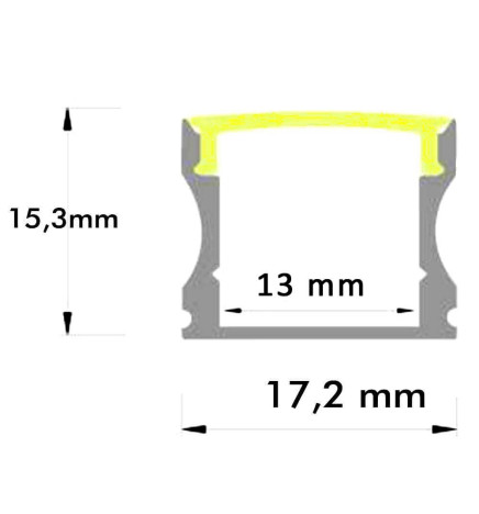 Aluminiumsprofil - Sort Hvid- 2 meter - U - til LED