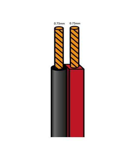 LED Stripe Kasbel (Audio) 2x0.75mm 50 Meter