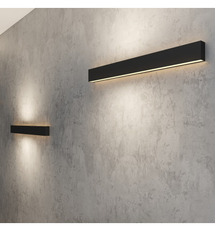 LED-Væglampe  -Lineær - WASHINGTON SORT - 0,5 m - 1 m - 1,5 m - 2 m - IP54