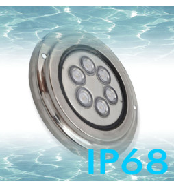 Foco Led Submersíveis - 18W - DC12V -  IP68 - Aço inoxidável