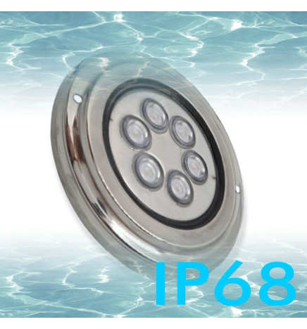 Foco Led Submersíveis - 18W - DC12V -  IP68 - Aço inoxidável