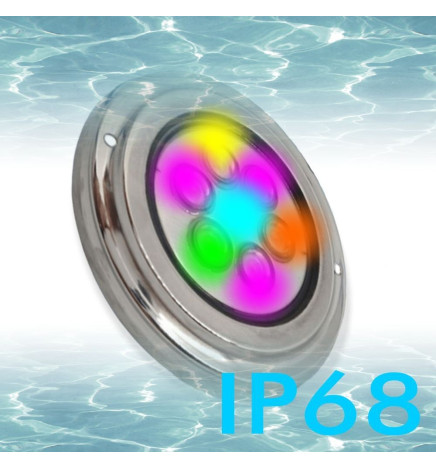 Lámpara LED RGB Sumergible 18W - DC12V - IP68 - Acero Inoxidable