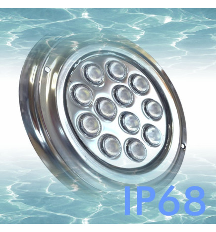 Undervanns LED Spots - 36W - DC12V - IP68 - Rustfritt stål