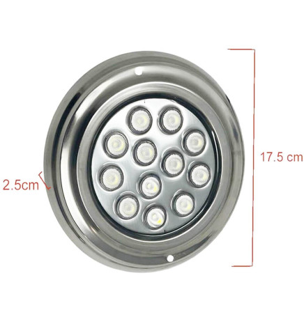 Undervanns LED Spots - 36W - DC12V - IP68 - Rustfritt stål