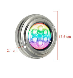 Lámpara LED RGB Sumergible 18W - DC12V - IP68 - Acero Inoxidable
