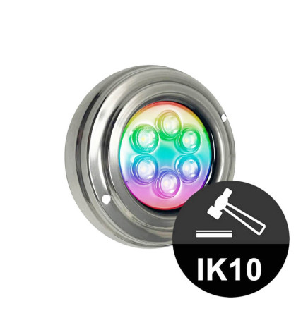 Lámpara LED RGB Sumergible 18W - DC12V - IP68 - Acero Inoxidable