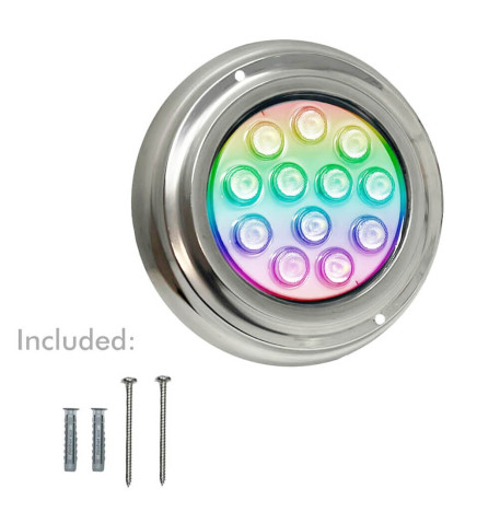 Lámpara LED RGB Sumergible 36W - DC12V - IP68 - Acero Inoxidable