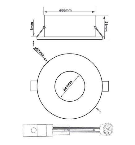 PACK 2 - LED Frame Fixed round GU10-MR16 - BRONZE