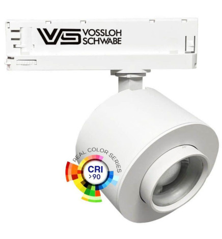 LED TrackLight 28W LEIPZIG - 3 Phase rails - VOSSLOH - Adjustable Optics 36º-60º